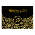 Elegant Black & Gold  Vintage Floral Damasks business cards