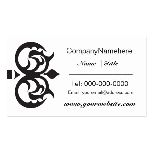 Elegant Black Key Business Card Design (front side)