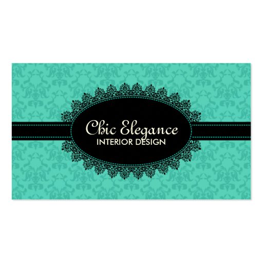 Elegant Black Lace and Baroque Business Cards (front side)