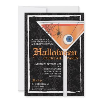 Elegant Black Lace Halloween Cocktail Party Announcement