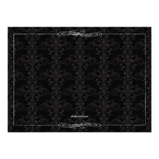 Elegant Black Lace Halloween Cocktail Party Custom Announcements