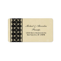 Elegant black lace personalized address label