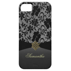 Elegant Black Lace Personalized iPhone 5 Case