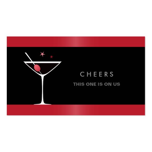 Elegant black martini cocktail glass drink voucher business card templates
