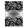Elegant Black & Metallic Silver Vintage Damasks Business Cards