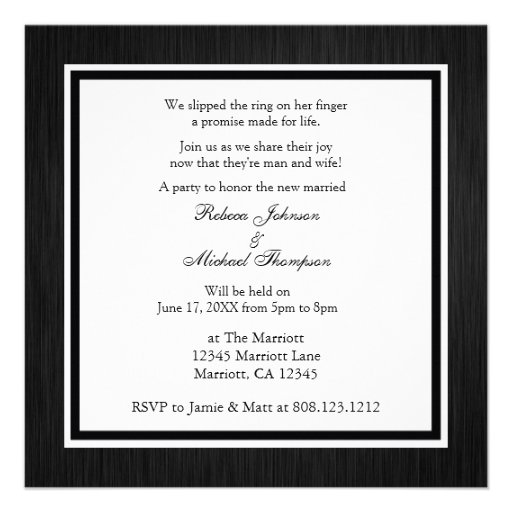 Elegant Black Monogram Wedding Invitation