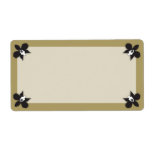 Elegant Black Orchid Large Gift Label