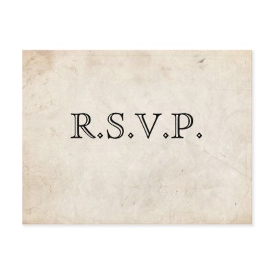 Elegant Black Parchment RSVP Card Post Card