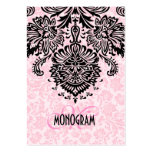 Elegant Black & Pink Floral Damasks business cards