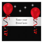 Elegant Black Red Balloons Special Event Custom Announcements