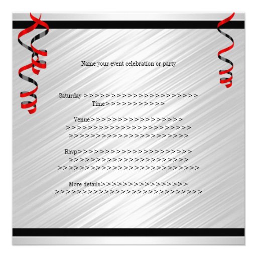 Elegant Black Red Balloons Special Event Custom Announcements