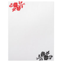 Elegant Black & Red Roses Letterhead