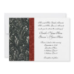 Elegant Black, Red, White Wedding Invitation
