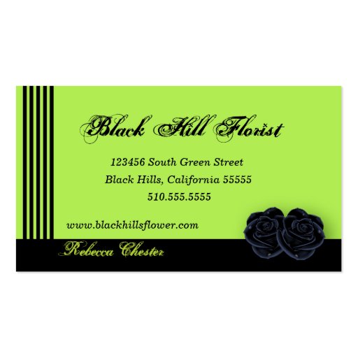 Elegant Black Rose Business Card