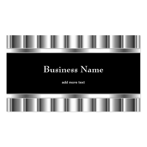 Elegant Black Silver Business Card (front side)