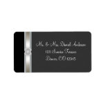 Elegant Black Silver Diamond Band Address Labels