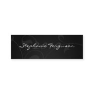 Elegant black silver graduation name card profilecard