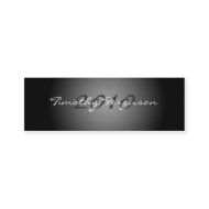 Elegant black silver graduation name card profilecard