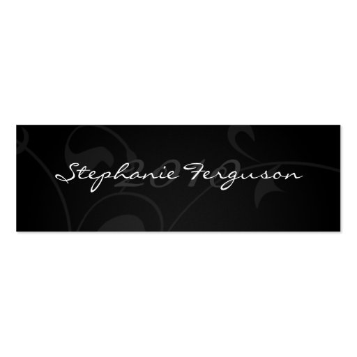 Elegant black silver graduation name card business card (front side)