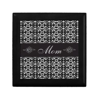 Elegant Black & Silver Jewels Mom Jewelry Box zazzle_giftbox