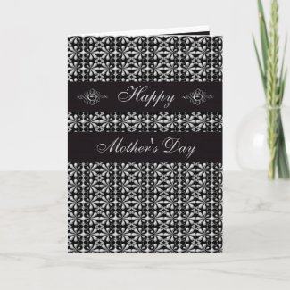 Elegant Black & Silver Jewels Mother's Day Card zazzle_card