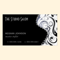 Elegant Black Swirly Swirl Business Card Template business cards