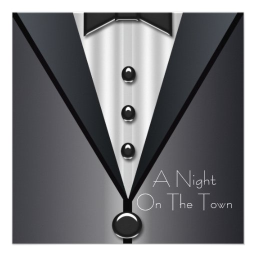 Elegant Black Tie Formal Prom Invitations