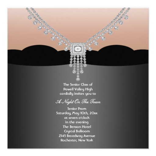 Elegant Black Tie Formal Prom Invitations