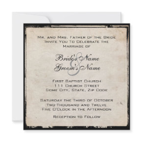 Elegant Black Wedding Invitation invitation