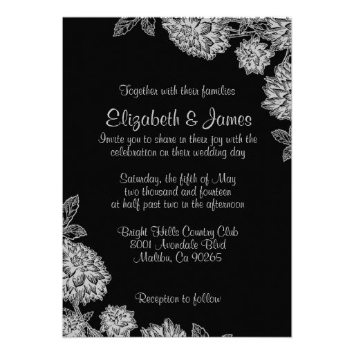 Elegant Black Wedding Invitations