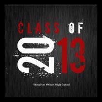 Elegant Black, White and Red Class of 2013 invitations