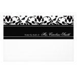 Elegant Black & White Birds & Flora Personalized Stationery Design