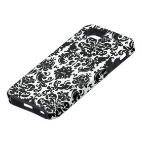 Elegant Black White Damask Pattern iPhone 5 Case
