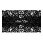 Elegant Black & White Floral Swirls business cards