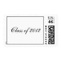 Elegant Black White Graduation Postage