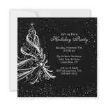Elegant  Black & White Holiday Party Invitation
