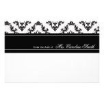Elegant Black & White Lace Personalized Stationery Design