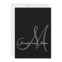 Elegant Black & White Monogram Wedding Invitation invitation
