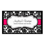 Elegant Black White & Pink Damask Business Cards business cards