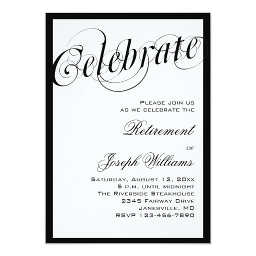 black and white party invitation template