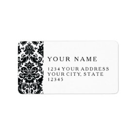 Elegant Black White Vintage Damask Pattern Personalized Address Labels