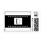 Elegant Black & White Wedding Monogram D Postage