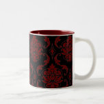 Elegant Black Wine and White Damask Coffee Mug