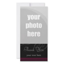 Elegant Black/Wine "Thank You" photo cards by Cidreira Elegant Black/Wine "Thank You" photo cards