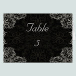 Elegant Black with White Swirls Wedding cards