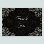 Elegant Black with White Swirls Wedding cards