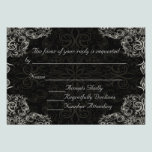Elegant Black with White Swirls Wedding invitations
