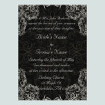 Elegant Black with White Swirls Wedding invitations