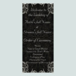 Elegant Black with White Swirls Wedding rack cards