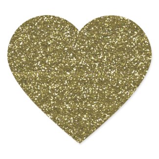 Elegant Blank Gold Glitter Seals Heart Sticker